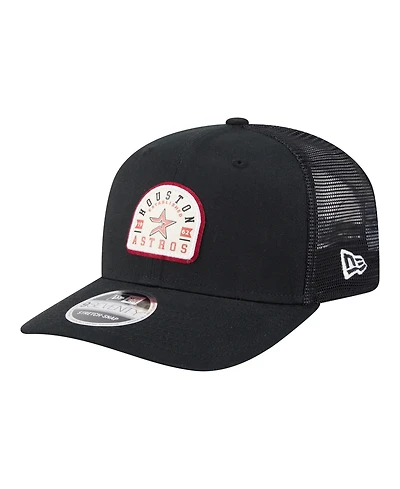 New Era Men's Black Houston Astros Throwback Contest 9SEVENTY Adjustable Trucker Hat