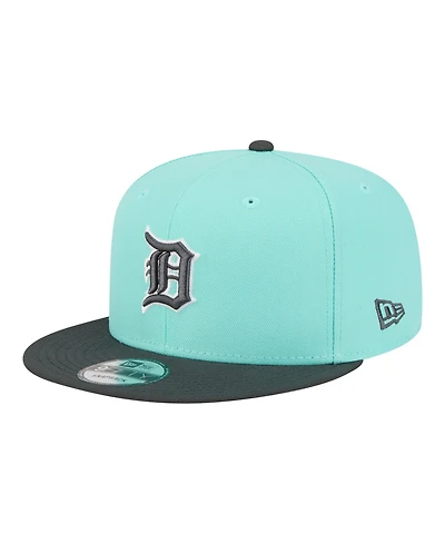 New Era Men's Turquoise/Charcoal Detroit Tigers Two-Tone Color Pack 9FIFTY Snapback Hat