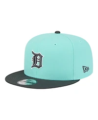 New Era Men's Turquoise/Charcoal Detroit Tigers Two-Tone Color Pack 9FIFTY Snapback Hat