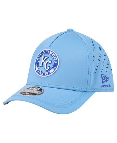 New Era Men's Light Blue Kansas City Royals Patch 39THIRTY A-Frame M-Crown Perforated Flex Hat