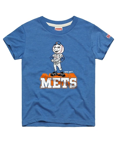 Homage Big Boys and Girls Royal New York Mets Mascot Tri-Blend T-Shirt