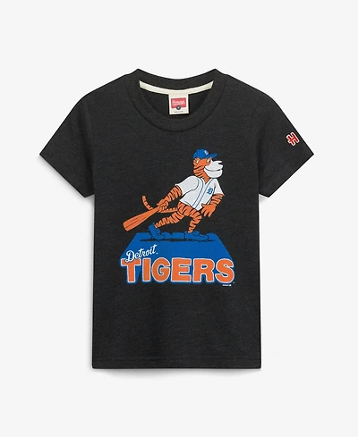 Homage Big Boys and Girls Charcoal Detroit Tigers Mascot Tri-Blend T-Shirt