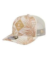 New Era Men's Tan Detroit Tigers Tonal Palm Coolera 9SEVENTY Adjustable Trucker Hat