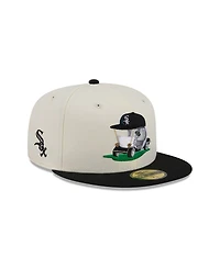 New Era Men's Cream/Black Chicago White Sox Bullpen Cart 59FIFTY Fitted Hat