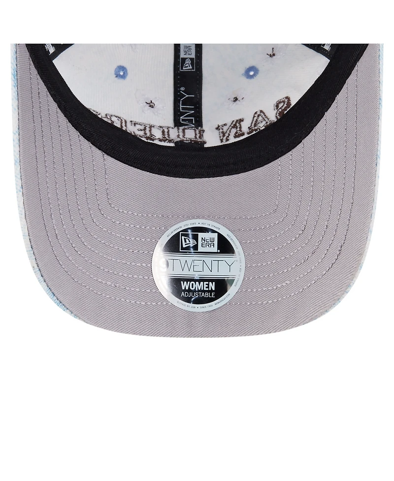 New Era Women's Light Blue San Diego Padres Daisy All Over 9TWENTY Adjustable Hat