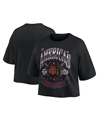 Fanatics Women's Black San Francisco Giants Americana Crop T-Shirt