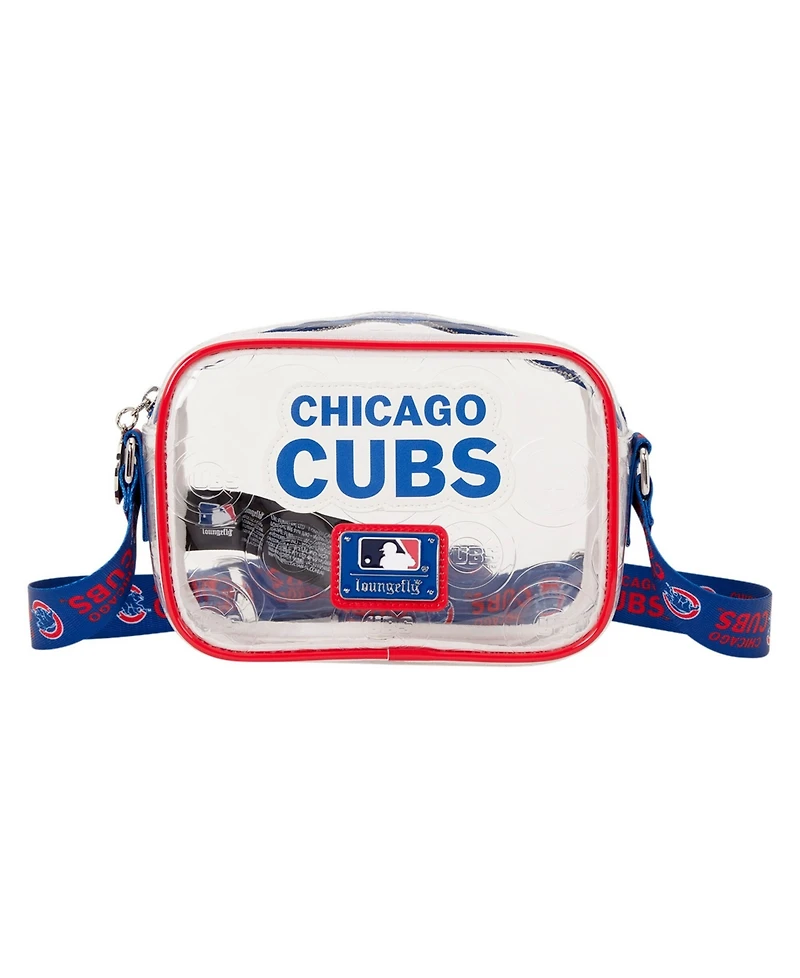Loungefly Chicago Cubs Clear All Over Logo Crossbody Bag