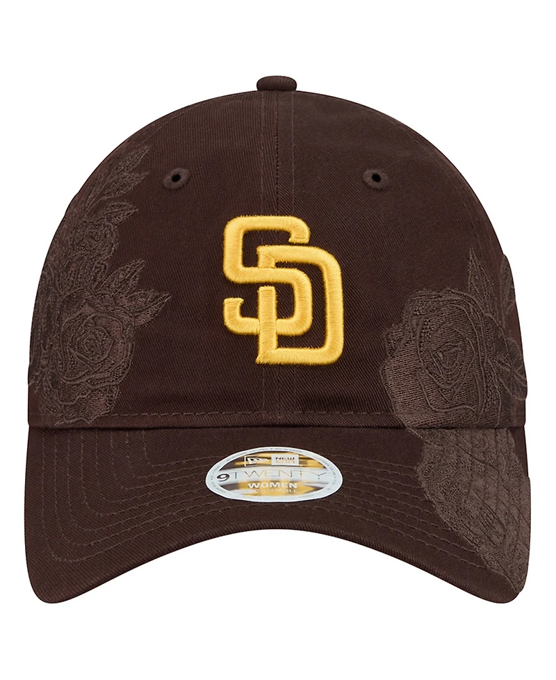 New Era Women's Brown San Diego Padres Roses 9TWENTY Adjustable Hat
