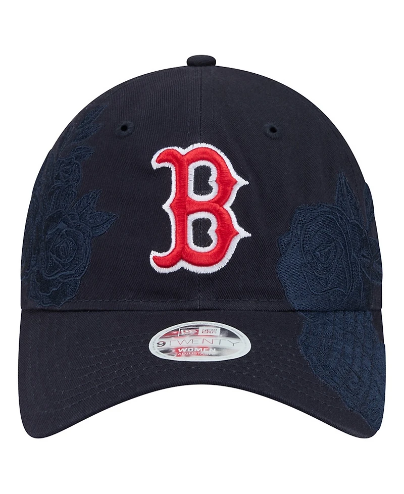 New Era Women's Navy Boston Red Sox Roses 9TWENTY Adjustable Hat