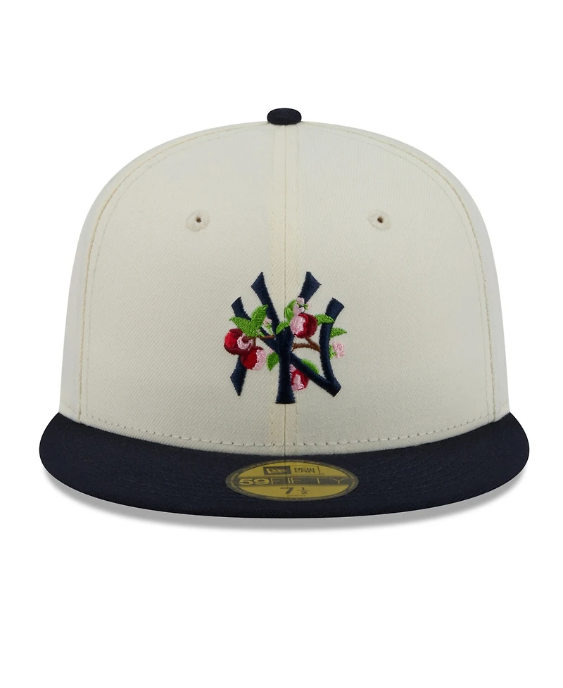 New Era Men's White/Navy York Yankees Blossom 59FIFTY Fitted Hat