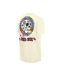New Era Men's Natural Boston Red Sox Dia de los Muertos Sugar Skull T-Shirt