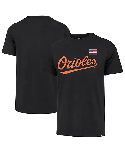 '47 Brand Men's Black Baltimore Orioles Heritage U.s. Flag T-Shirt