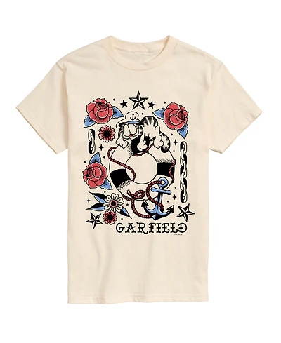 Airwaves Men's Garfield Tattoo Flash Graphic T-Shirt