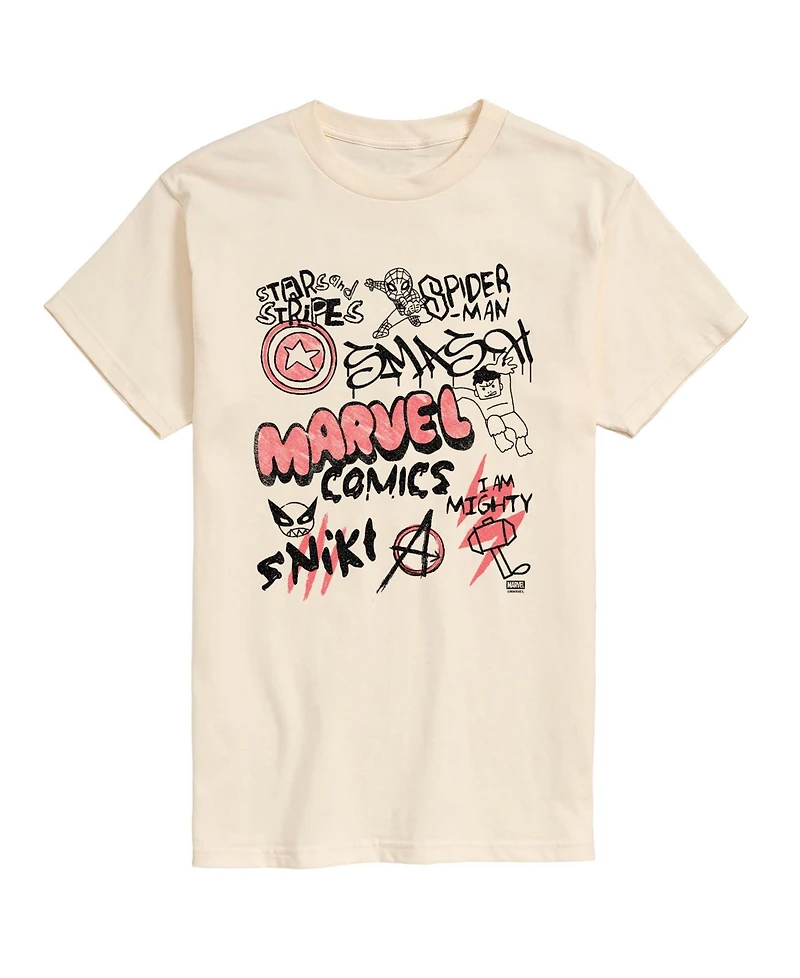 Airwaves Men's Marvel Super Hero Doodles Graphic T-Shirt