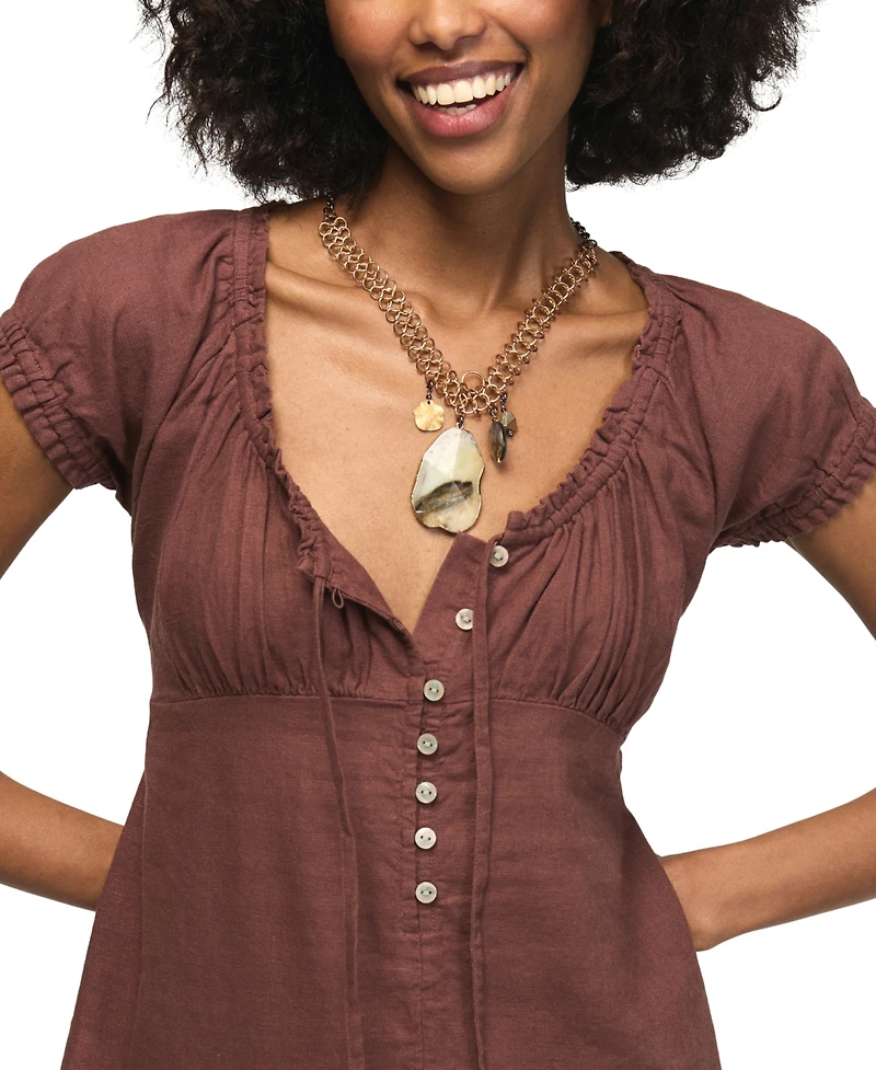 Lucky Brand Women's Ruffle-Trim Sweetheart Neck Mini Dress