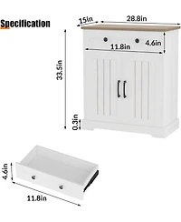 homfan Buffet Cabinet with Storage Farmhouse Kitchen Cabinet with Drawer and Adjustable Shelf for Living Room, Entryway
