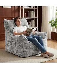 gaomon Bean Bag Chair for Adults and Kids, Cozy Sofa with Armrests, Chenille Comfy BeanBag Chairs Shredded Foam