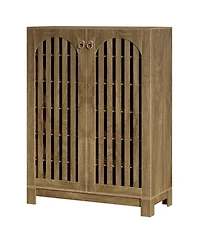 Slickblue Modern Shoe Cabinet with 6 Tier Storage Shelves and Doors
