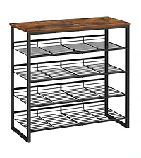Slickblue Entryway 5-Tier Adjustable Shoe Rack Holds 16-20 Pairs
