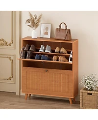Slickblue Entryway Shoe Cabinet with Adjustable Removable Shelving