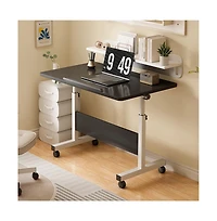 gaomon Small Adjustable Standing Desk with Wheels, Mobile Sit-Stand Laptop Workstation for Home Office