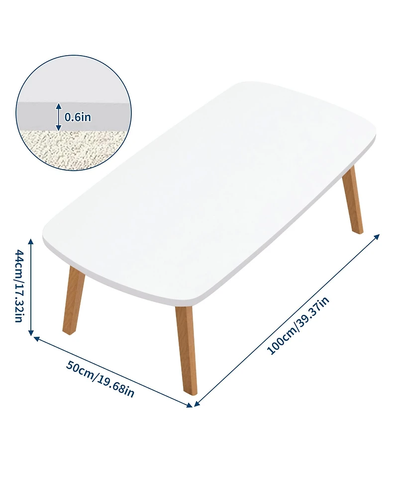 gaomon Wooden Folding Coffee Table with Folding Legs No Assembly, Small Spaces Tatami Foldable Table, Large Size Floor Desk