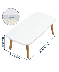 gaomon Wooden Folding Coffee Table with Folding Legs No Assembly, Small Spaces Tatami Foldable Table, Large Size Floor Desk