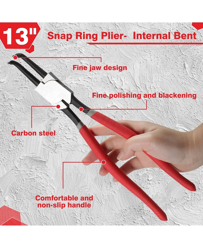 Xdovet 13" Internal Bent Snap Ring Pliers