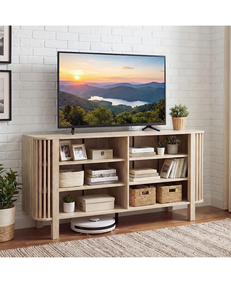 Slickblue Modern 59-Inch Tv Stand with Adjustable Shelving