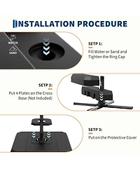 gaomon 4 Piece Hdpe Cantilever Umbrella Stand, Patio Umbrella Base 330 lb Capacity