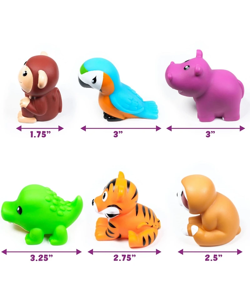 Gnuadz 6 Pack Rainforest Mold Free Bath Toys