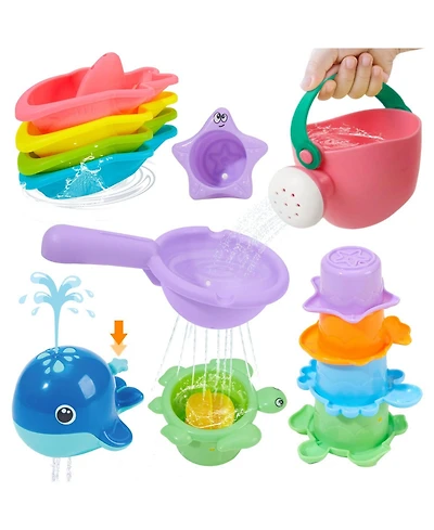 Gnuadz Mold-Free Floating 11-Piece Bath Toy Set