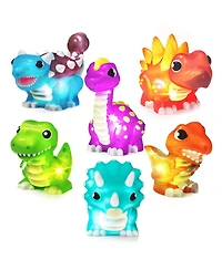 Gnuadz 6 Pack Dinosaur Light Up Bath Toys Water-Activated Color Changing