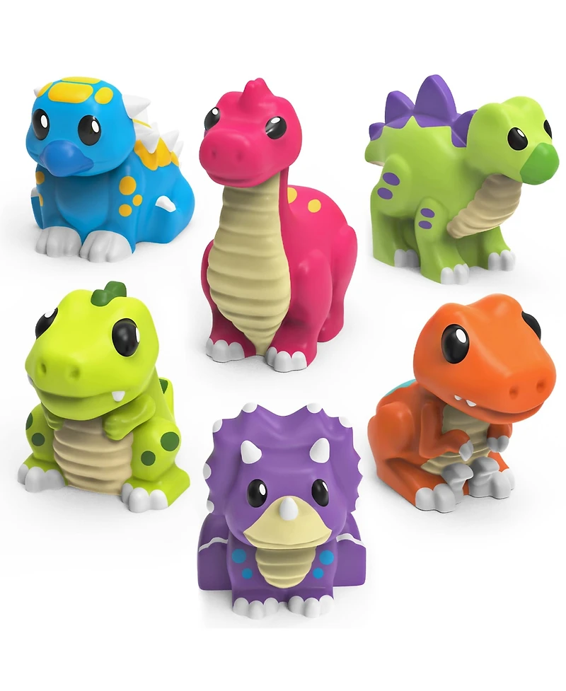 Gnuadz Mold-Free Squeezable Dinosaur Bath Toys, 6-Piece Set