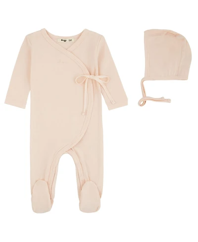NoggiWear Baby ( 1M to 12M ) Lil Love Embroidered Wrap Footie and Bonnet