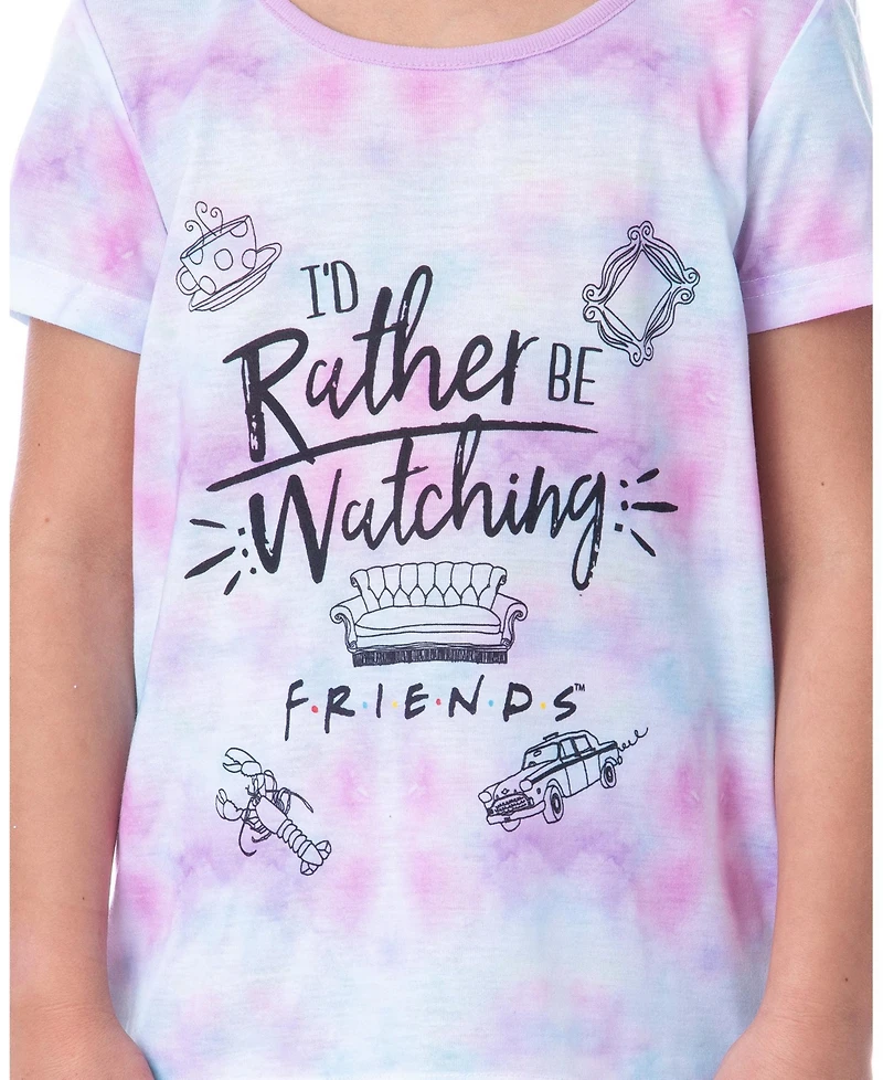 Friends Girl's (7-16) Tv Show Logo Rather Be Watching Kids Sleep Jogger Pajama Set