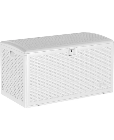 gaomon 73 Gallon Blow-Molded Lockable Deck Box, Waterproof Uv-Resistant Outdoor Storage – Patio Bench for Cushions, Garden Tools and Pool Accessories