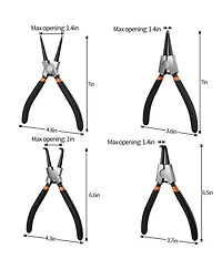 Xdovet Snap Ring Pliers Set Internal External Circlip Straight Bent Jaw