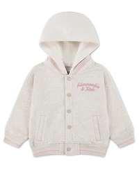 abercrombie kids Toddler Girls' 2T-5T Logo Varsity Fleece Bomber Jacket