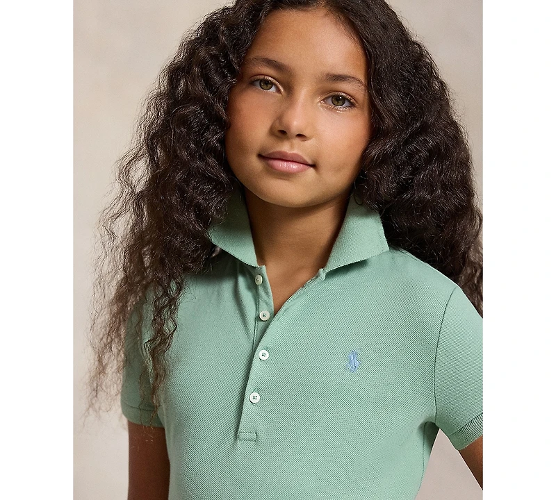 Polo Ralph Lauren Girls' 7-16 Stretch Mesh Short-Sleeve Dress