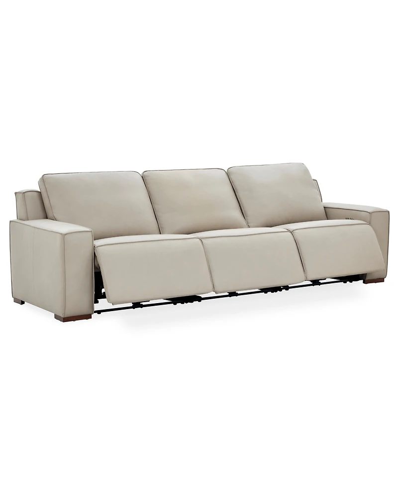 Aspen 3 Pm 3-Piece Leather Sofa Set (Laf Recliner, Raf Power Armless Recliner), Macy's Exclusive