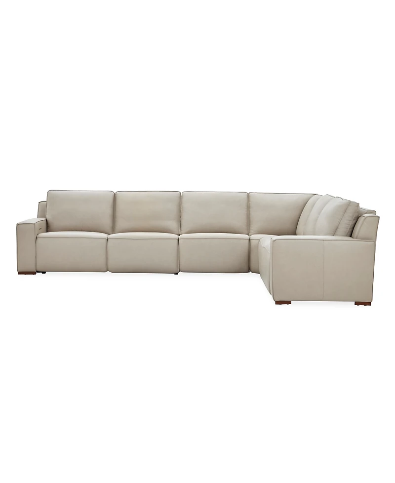 Aspen 2 Pm 6-Piece Leather Sectional Sofa Set (Laf Recliner, Raf Armless Chair, Corner), Macy's Exclusive