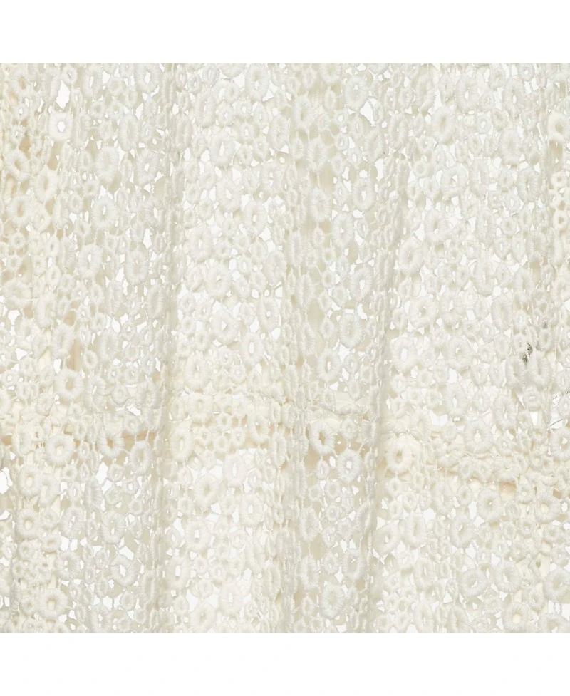 Pre-Owned Chloe Women's Eggshell White Guipure Lace Sheer Knee Length Dress