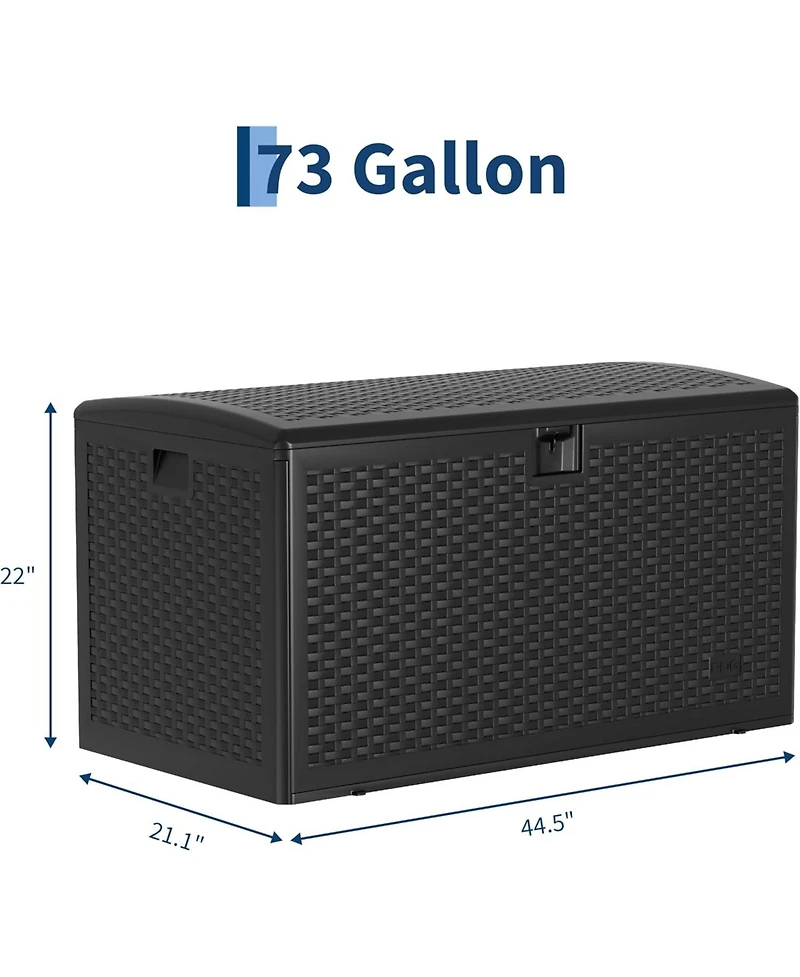 gaomon 73 Gallon Waterproof Large Resin Deck Box Indoor Outdoor