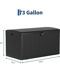 gaomon 73 Gallon Waterproof Large Resin Deck Box Indoor Outdoor