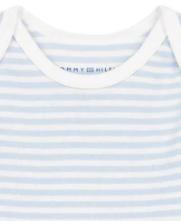 Tommy Hilfiger Baby Boys' Logo and Stripe Print Short-Sleeve Bodysuits, 4-Pack