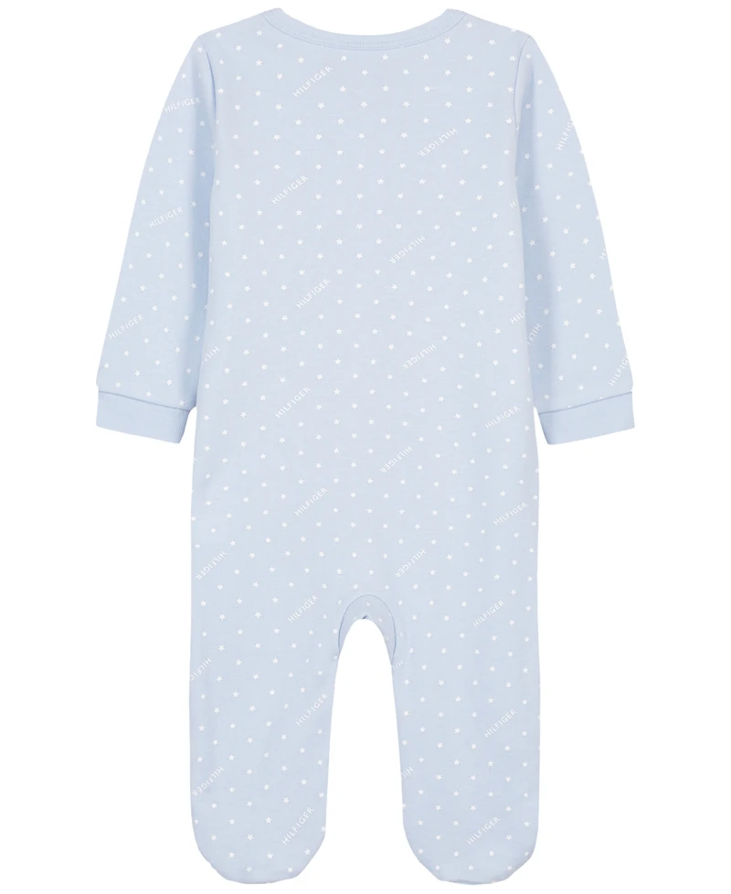 Tommy Hilfiger Baby Boys' Polka Dot Zip-Front Footed Coverall