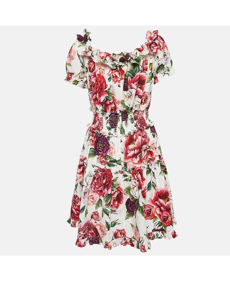 Pre-Owned Dolce & Gabbana Women's Pre-Owned Dolce and Gabbana Floral Print Cotton Ruffled Dress