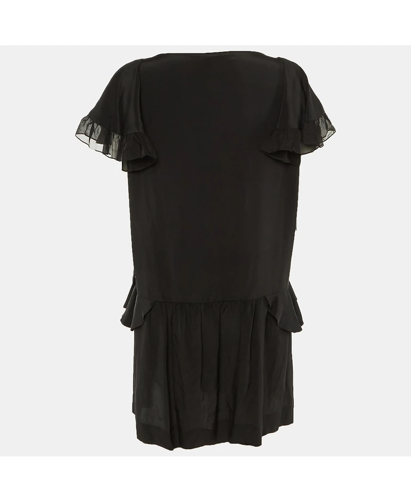 Pre-Owned Stella Mccartney Women's Silk Frill Detail Mini Dress