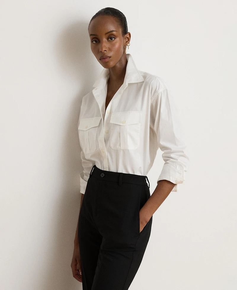Lauren Ralph Women's Long-Sleeve Button-Front Shirt